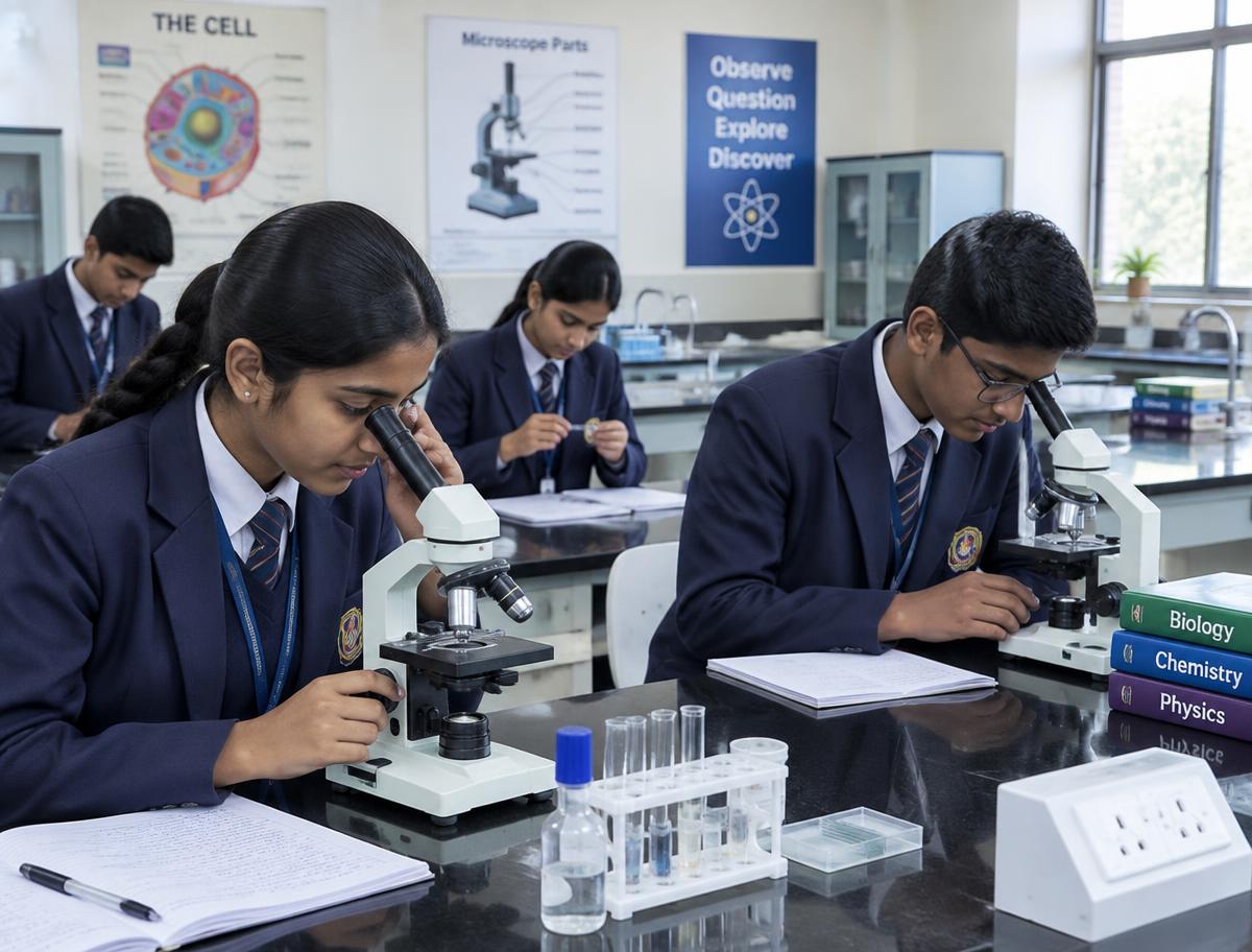 Students in the science laboratory